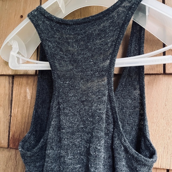 Minnie Rose Tank Top Tunic Size S Linen Dark Gray Melange Knit Casual Soft - Picture 5 of 11